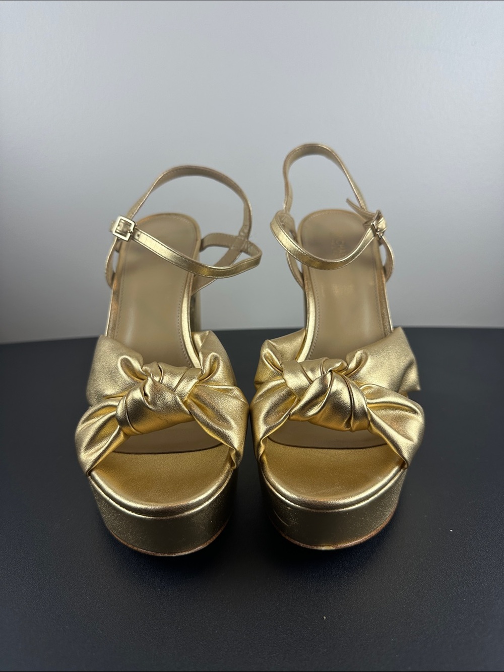MICHAEL Michael Kors Gold Knotted Platform Sandals